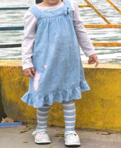 Babyoye Singlet Denim Frock With Inner