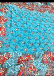 Beautiful Blue Embroidered Saree coin available