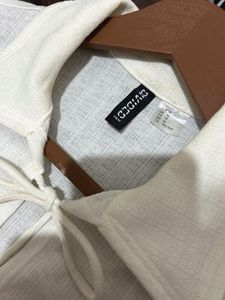 White Collared Tie-Up Top