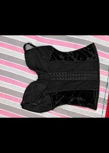 New Black Velvet Corset Top