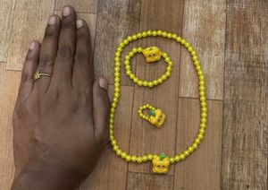 Cute Yellow Pumpkin Jewellery Set
