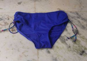 Blue Bikini Bottom with String Ties