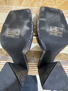 EGO Square Toe Holographic Heels