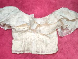 Sheer butter 🧈 yellow Ruffle Corset Top