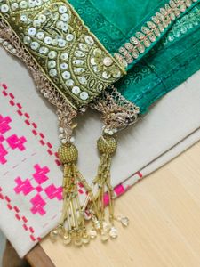 green wedding shawl bride
