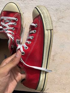 converse all star red canvas shoes
