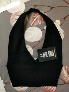 New with tag - Black Halter Neck Crop Top
