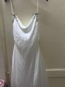 ZARA white dress with silver bows