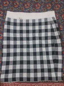 Gingham Knit Mini Skirt