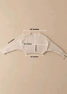 CREAM CABLE-KNIT CROPPED SWEATER