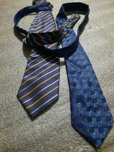 Classic Blue Striped & Patterned Ties (Set of 2)