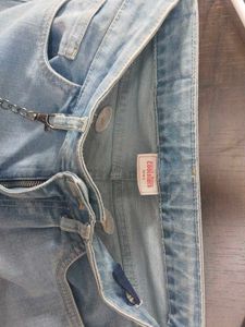 Printed  Light Wash Jeans