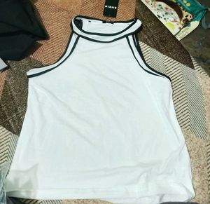 White Sleeveless Tank Top