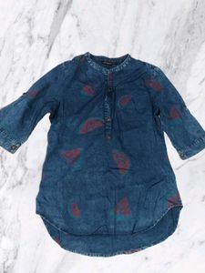 Denim  colour Tunic Top
