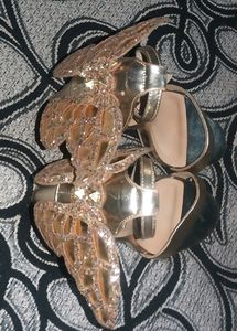 New Cute Heels Sandal Glittery Butterfly