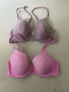 Lace & Textured Padded Bras (Set of 2)