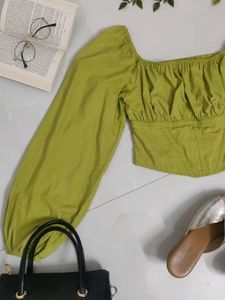 Green corset Crop Top🌿✨💚