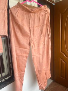 Peach Palazzo Pant &amp; Chunri Set