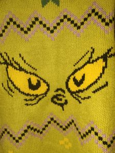 Grinch Face Knit Sweater