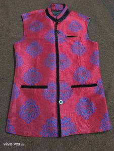 Festive Brocade Silk Nehru Jacket (Size L)