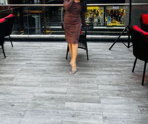 Stylish Brown Tie-Dye Dress