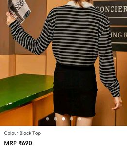 Savana Striped Cropped Polo Shirt