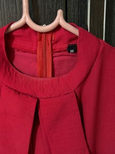 Pink Bow Neck Sleeveless Top | Size M | OfficeWear