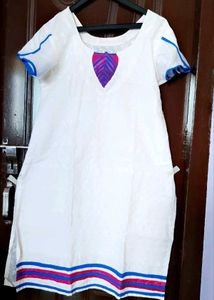 White Kurta with Heart Design