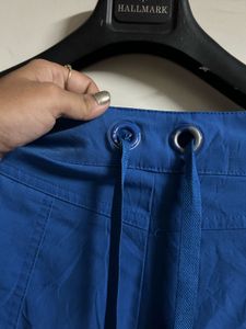 Blue Casual Cargo Pants