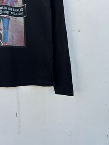Black Graphic Print Long Sleeve Tee