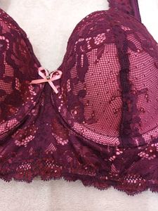 hunkemoller lace Bra - Burgundy