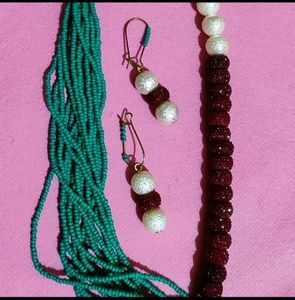 Bohemian Beaded Necklace &amp; Earrings Set