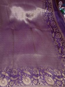 New unused Elegant Purple Floral Saree