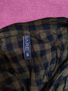 Green Checked Long Sleeve Top