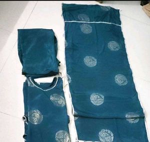 Teal Kurta Set with Dupatta,and hijabcaptriangale
