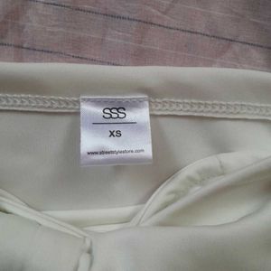 Cream Bow Detail Crop Top