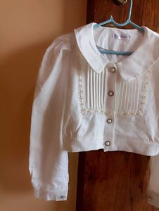 White Cropped Blouse