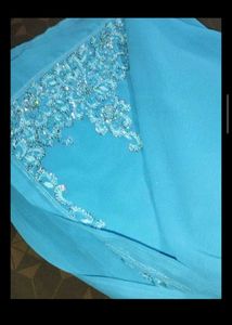 Beautiful Beaded sky Blue Saree + free blouse