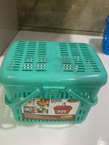 Retro Turquoise Picnic Basket