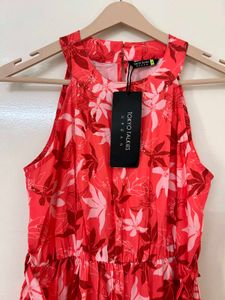 Women Red Floral Maxi Dress