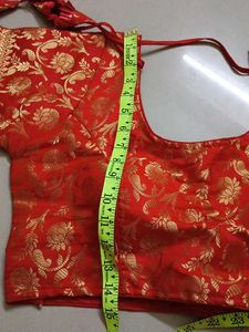 Red &amp; Gold Brocade Blouse
