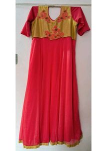 red mixed pink color dress