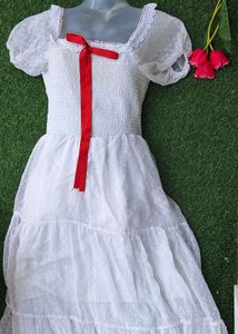 Whimsy white bow cottage core lolita dress