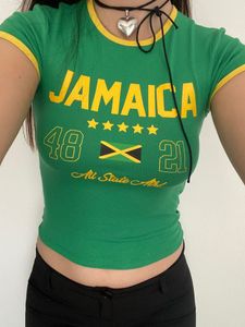 Bershka Jamaica Graphic Crop T-shirt