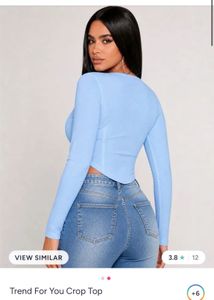 Light Blue Corset Crop Top