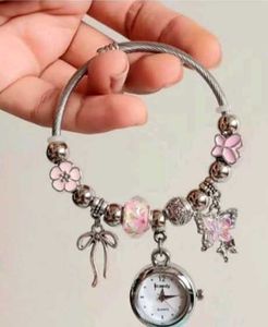 Charming Rose Gold Charm Bracelet Watch
