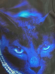 Graphic Black &amp; Blue Cat Tank Top