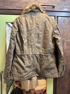H&amp;M Jacket Coat Divided H&amp;M Hunter Green Hooded Ja