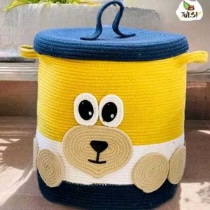 Cute Teddy Bear Rope Storage Basket