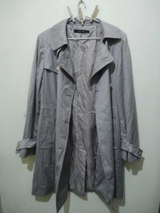 Taupe brownish grey double breasted Trench coat